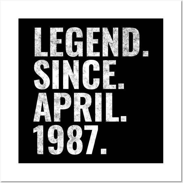 Legend since April 1987 Birthday Shirt Happy Birthday Shirts Wall Art by TeeLogic